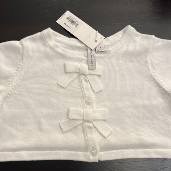 NWT Janie and Jack Bow Cropped Cardigan - Picture 3 of 4